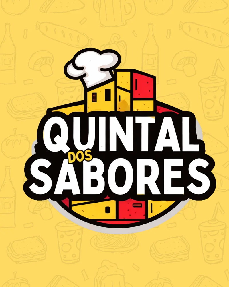 Quintal dos Sabores (logotipo sobre fundo amarelo padronado)